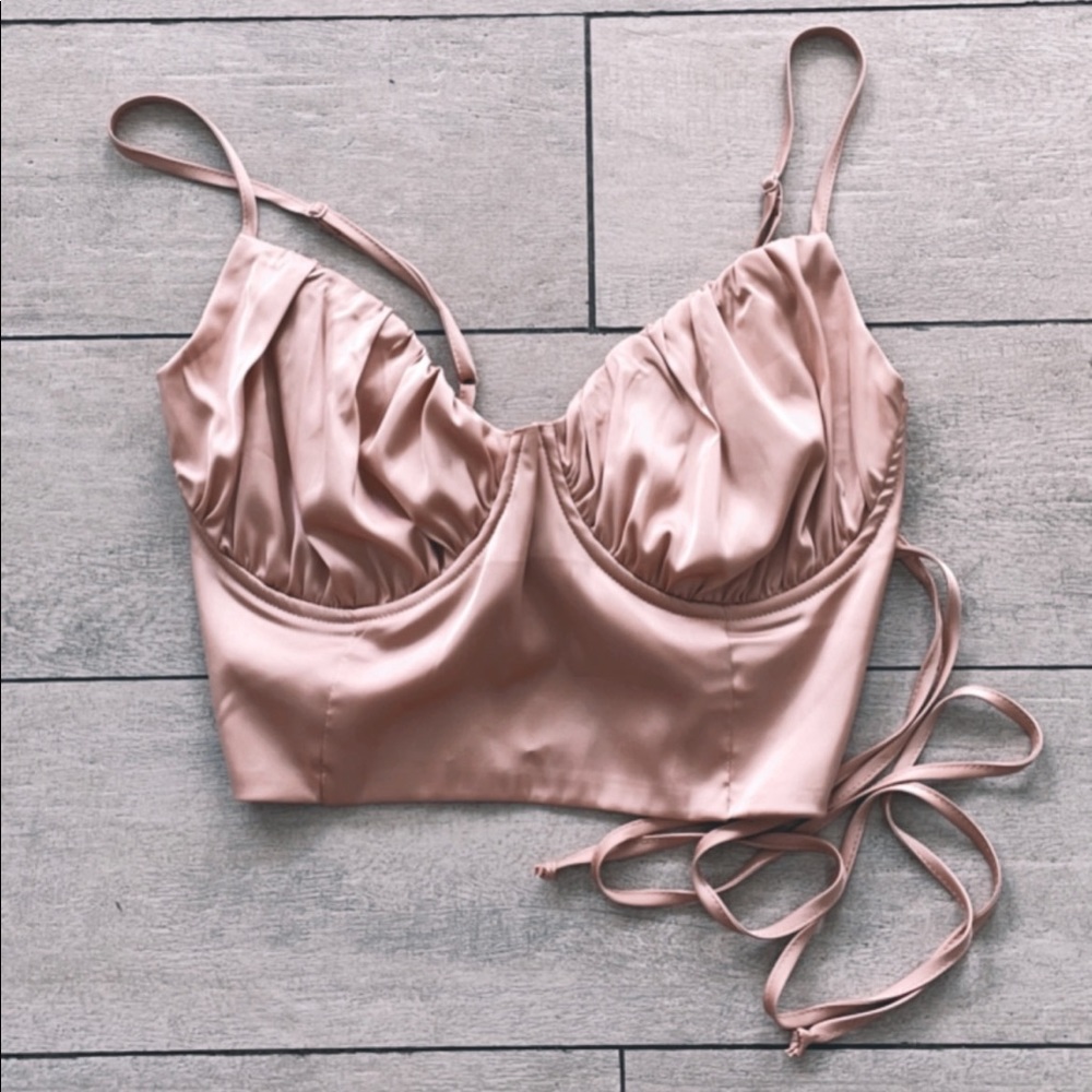 Blush Satin Crop Top